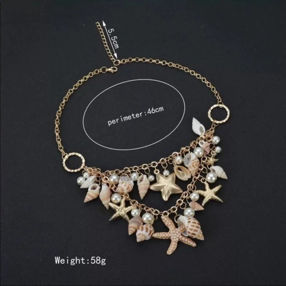 Zara enameled shell chain necklace